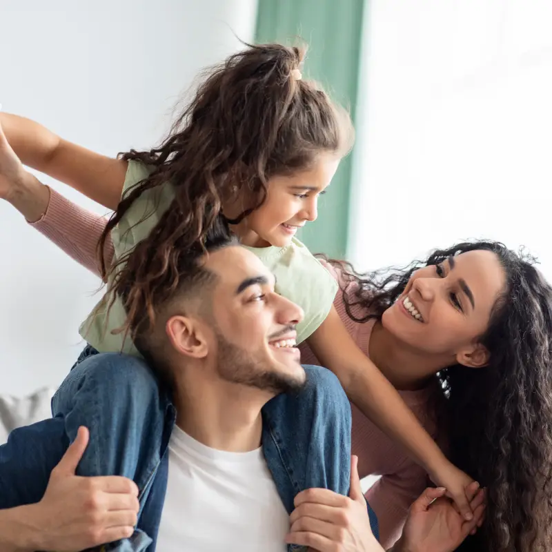 Happy family playing together