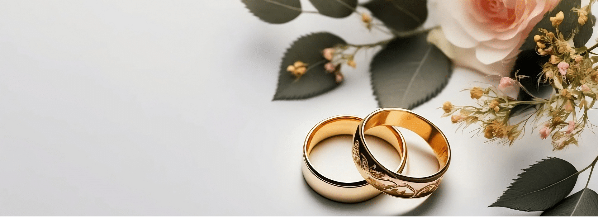 Wedding rings next to flowers, symbolizing wedding financing and personal loan options