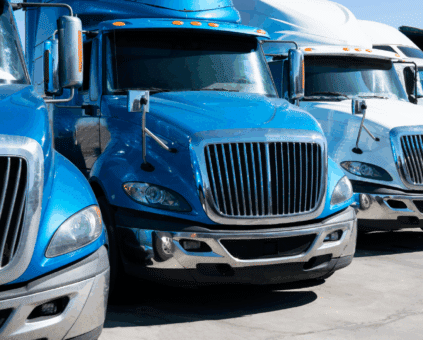 Fleet of semi-trucks available for commercial truck financing