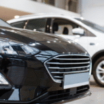 cars on display at a dealership showroom, representing car loan options