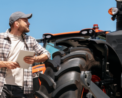 Farmer with tractor for equipment finance