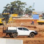 A ute in a construction site