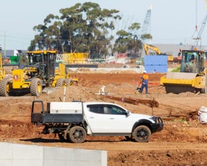 A ute in a construction site