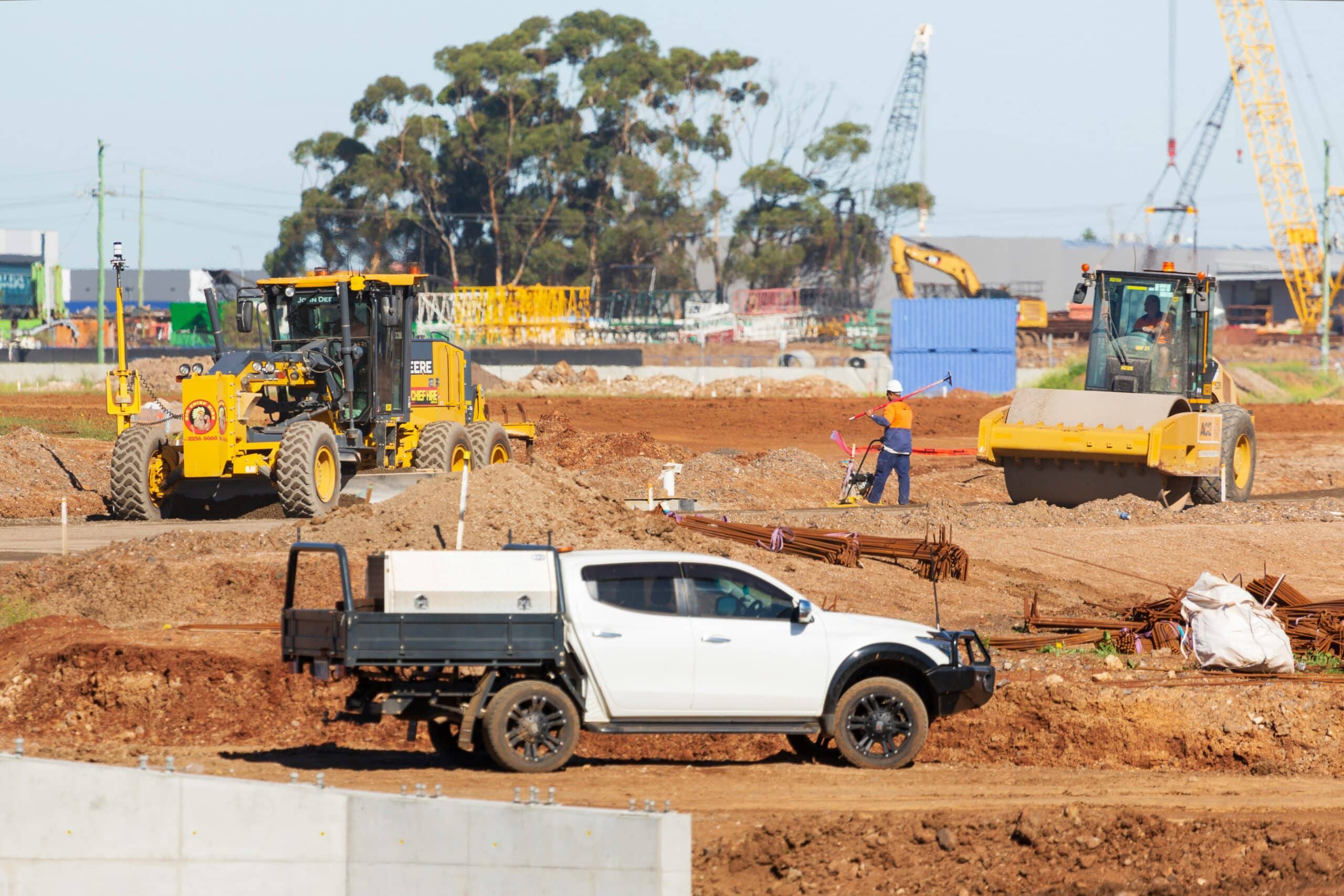 A ute in a construction site